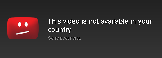 YouTube Geo-Blocking Message